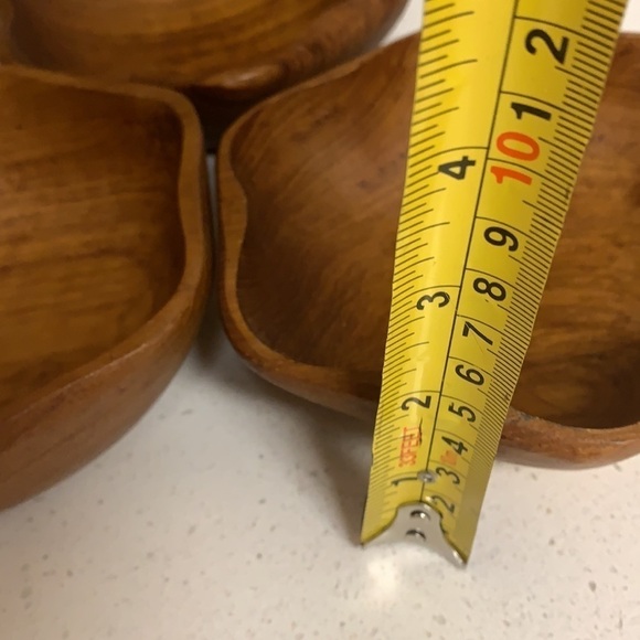 Mid Century Modern Teak Wood Salad nuts snacks Bowls Set of 3 home decor - Picture 10 of 12